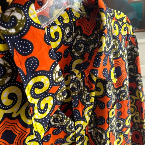 African Earthy Tones Ankara Oversized Shirt XXL - Picture 12 of 16